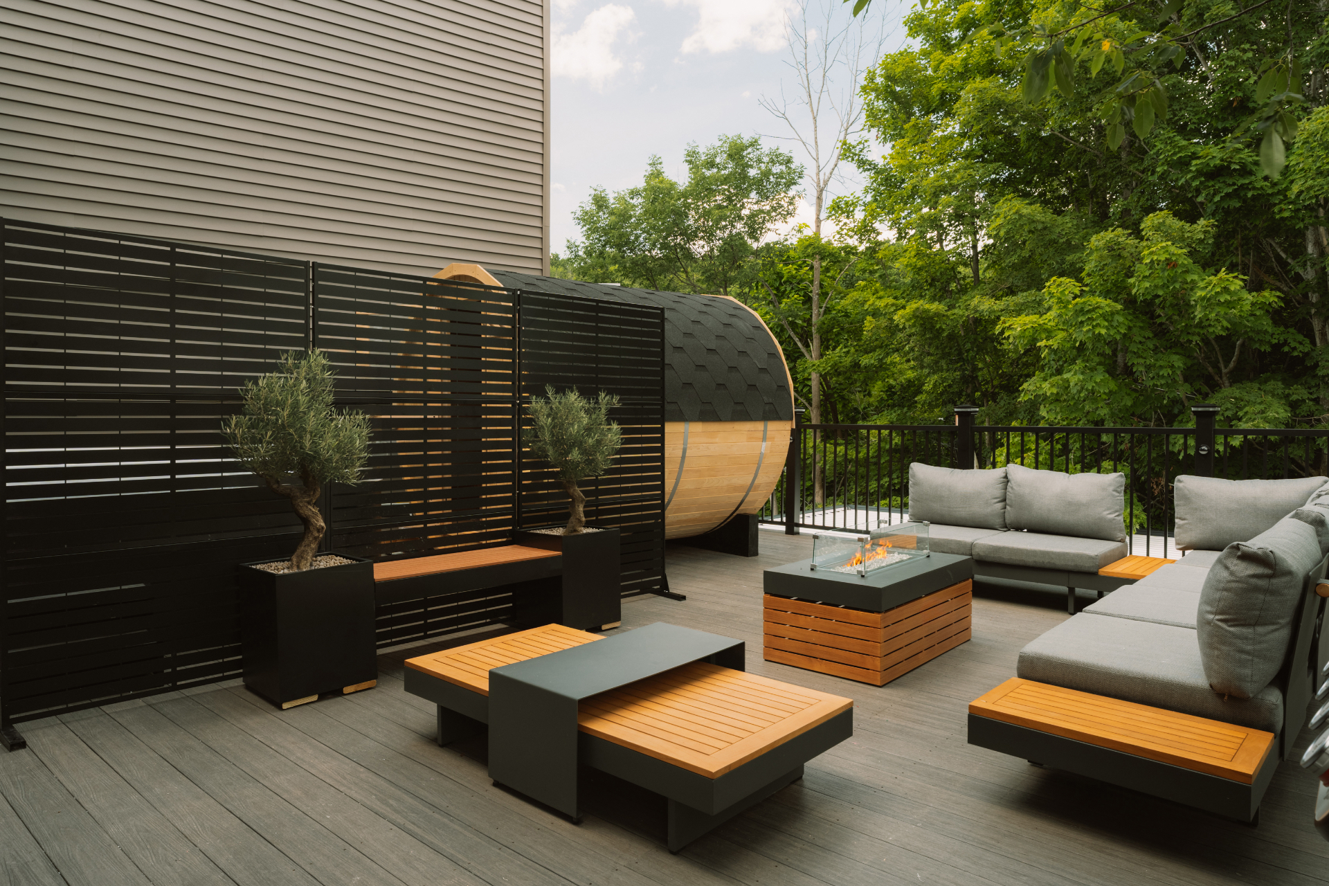 Cedar Sauna Deck